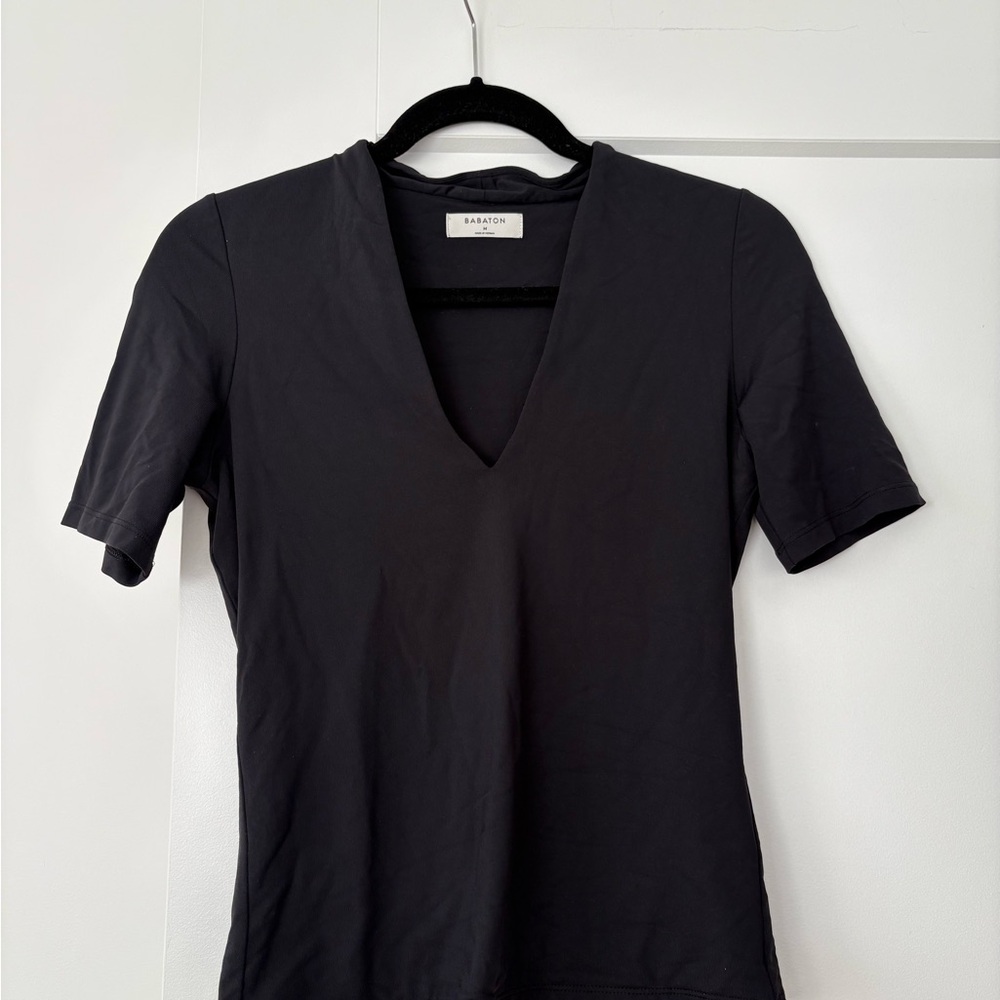 Black Women's V-Neck Top
